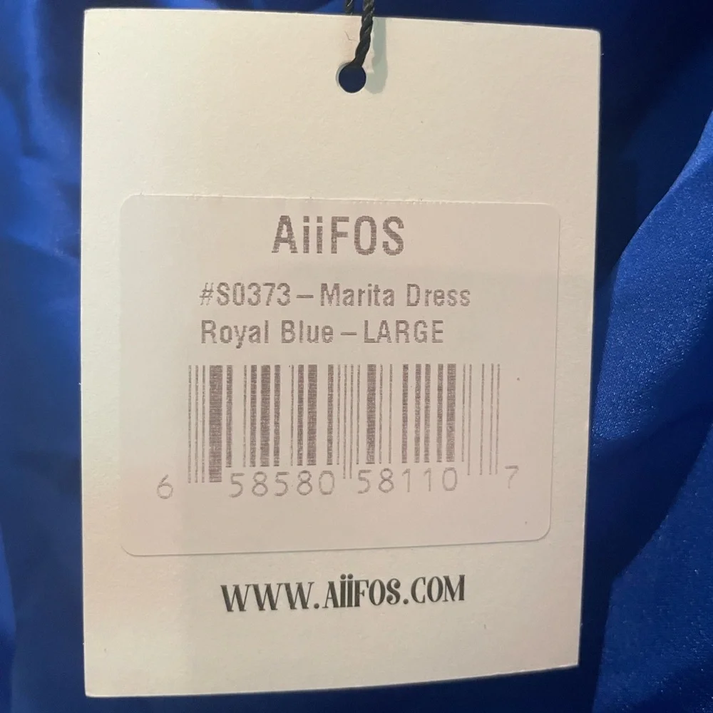 AIIFOS Blue Marita Mini Dress, NWT (L) - Picture 7 of 7